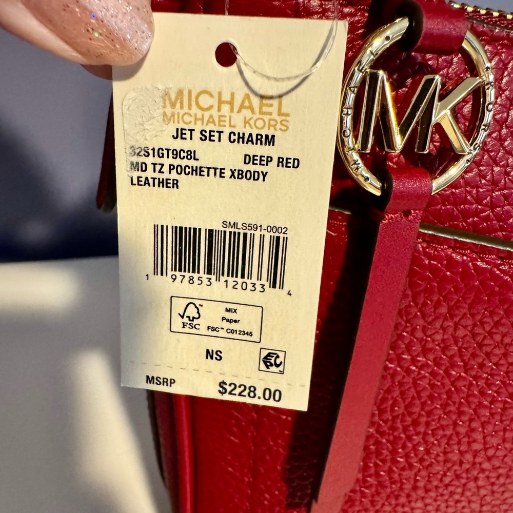 Michael Kors Burgundy Leather Shoulder Bag - Picture 4 of 7